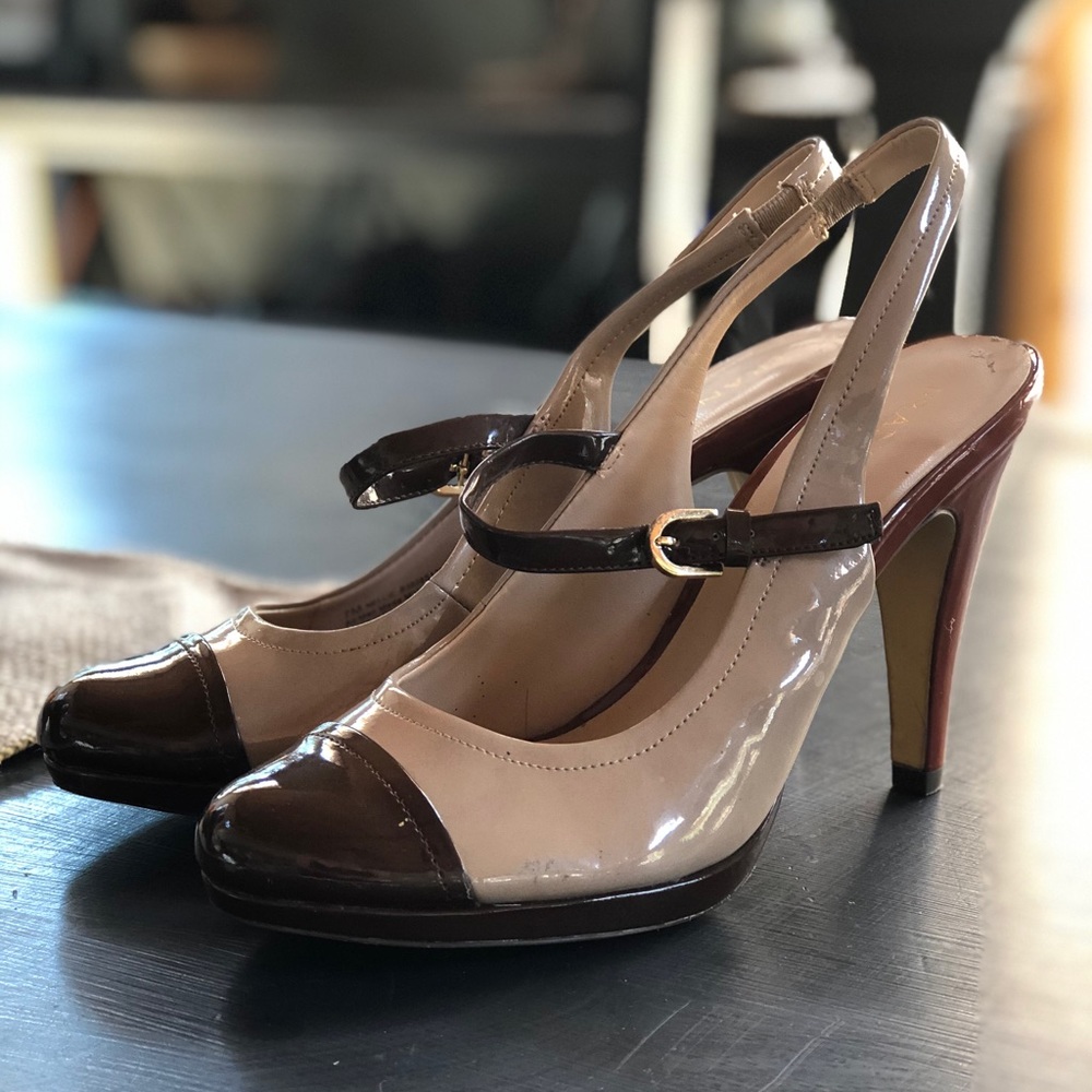 Fall-Perfect Slingback 🤎 Two tone - Maroon Toe